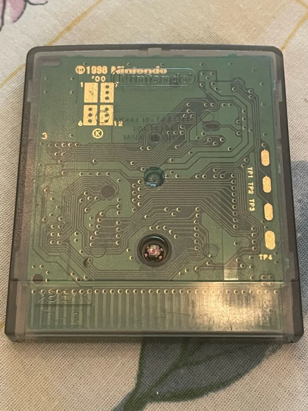 Nintendo Game Boy Color Clear Gray Dinosaur Cartridge